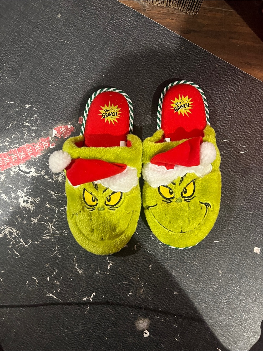 The Grinch Women's Plush Holiday Slippers in Green